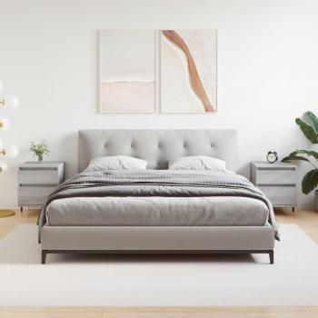 Mesita de noche 2 piezas Sonoma gris 40x35x50 cm madera multicapa