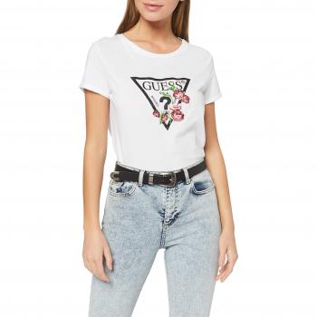Guess SS Cn Foliage tee Camiseta de Tirantes, Blanco