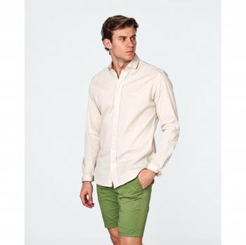 Camisa de hombre gabardina corte slim liso color blanco