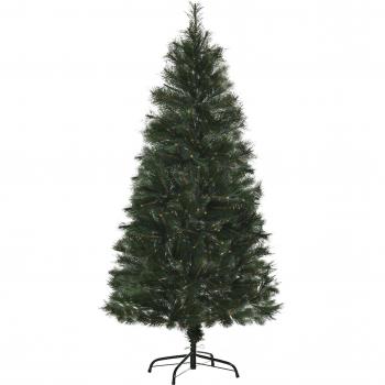 Árbol de Navidad Artificial Homcom Verde 150 cm con 219 Ramas, PVC Ignífugo y Base Plegable de Acero