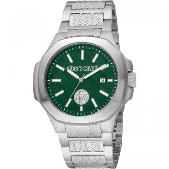 Roberto Cavalli Men's Silver Bracelet Watch - Green Dial - RC5G050M0055