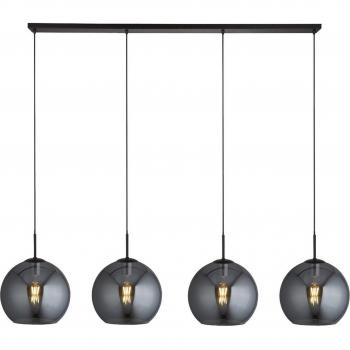 Colgante Amsterdam Acero dulce Negro 4 bombillas 37cm