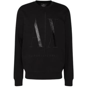 Armani Exchange Icon Logo Black Crewneck Sweatshirt