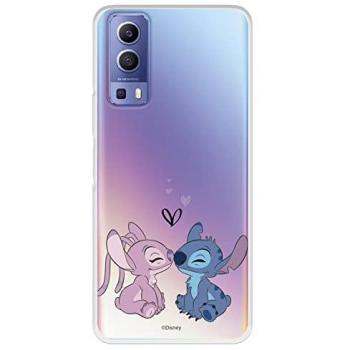 Funda Para Vivo Y72 5G Oficial de Disney Angel & Stitch Beso - Lilo & Stitch, Carcasa de Silicona Flexible con Licencia Oficial para Proteger tu Móvil