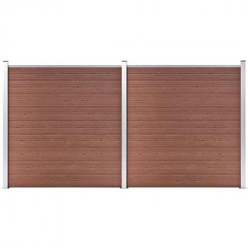 Cerca de jardín WPC marrón Dia e Noite 353x186 cm, valla de jardín de WPC color marrón, perfecta para plantas y animales, múltiples usos como malla para ventilación, seguridad y decoración en ventanas y