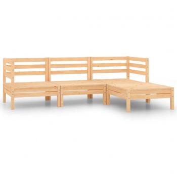 vidaXL 4 Piece Garden Lounge Set Solid Pinewood