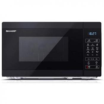 Microondas Sharp YC-MG02E-B con Grill 20L 800W Negro, 8 Programas, Función ECO y Seguridad para Niños