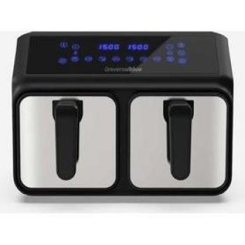 Universal Blue Air Crispy 6008DB Freidora de Aire Dual 2200W 8L (2 Cubetas de 4L) Negro/Inox