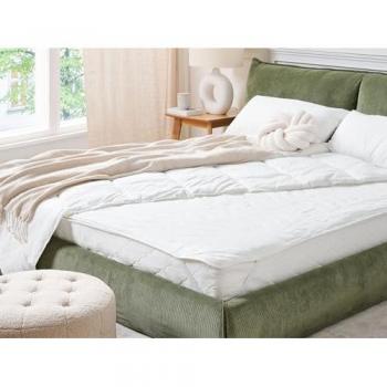 Protector de colchón impermeable ajustable de microfibra blanca 140 x 200 cm con relleno de poliéster y bordes trapuntados