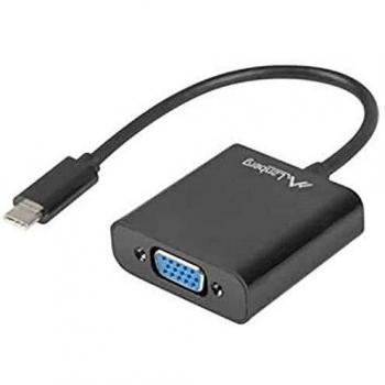 Adaptador LANBERG AD-UC-VG-01 Conectores USB Tipo-C Macho A VGA Hembra 15CM Color Negro