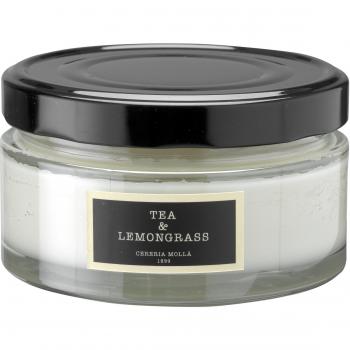 Cerería Mollá Boutique - Vela en tarro redondo, 3 mechas, cera vegetal premium, aroma a Tea and Lemongrass