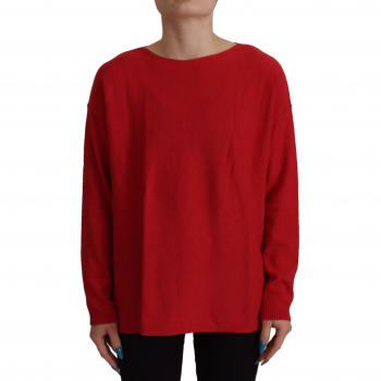 Dolce & Gabbana Red Wool Knit Round Neck Pullover Sweater - IT42|M, Size: S