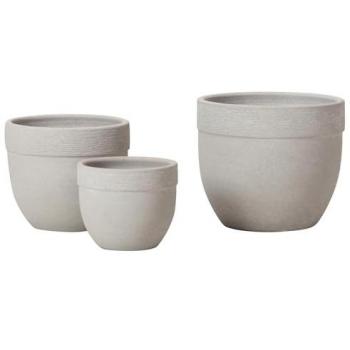 Set de 3 Maceteros Elegantes de Cerámica para Decoración del Hogar - Varios Tamaños (32x32x28, 23x23x19, 17x17x16 CM)