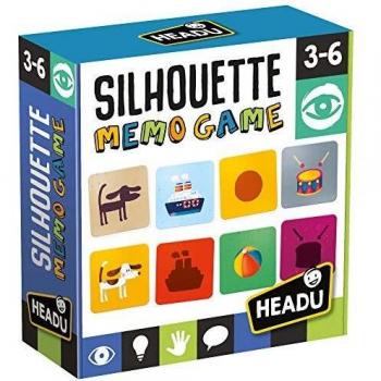 Headu 1041751-Silhouette Memogame, Juego Infantil Educativo niñas de 3-6 años. Desarollar Memoria de Forma y Colores, Multicolor