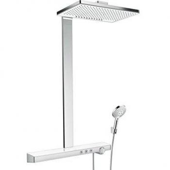 Hansgrohe 27109400 Rainmaker Select 460 Sistema de Ducha, 4 Tipos de Chorro, Blanco/Cromo, 460 mm