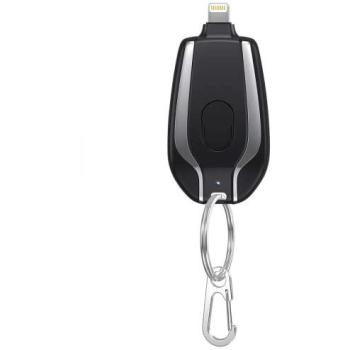 Llavero Powerbank 1500mAh USB Lightning Cargador Portátil de Emergencia para Dispositivos iOS