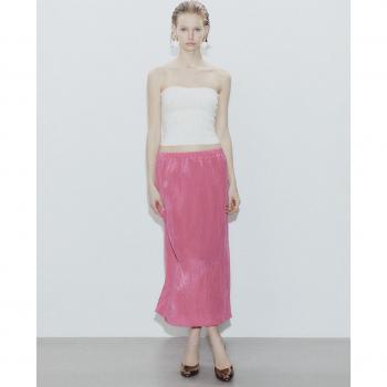 Falda midi satinada Sfera