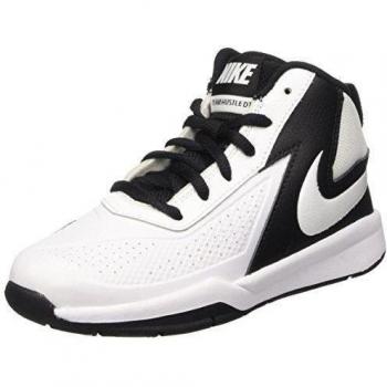 Nike Team Hustle D 7 (PS) - Zapatillas de baloncesto, Niños, Blanco / Negro, 29 1/2