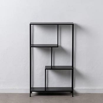 Estantería cubo de metal negra 65x25x110 cm con 4 estantes