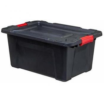 Caja de plástico negra de 55L con cierre doble - 5five