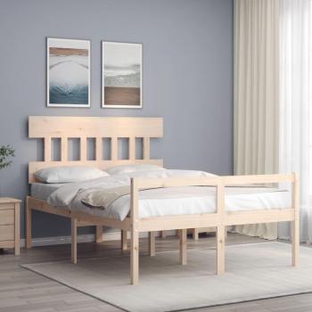 Cama de madera maciza con cabecero 140x200cm
