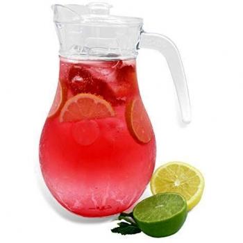Jarra de vidrio transparente con tapa y asa 1,8 litros