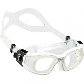 Cressi Gafas de Natación Galileo Blanco para Hombre Adulto con lentes de vidrio, diseño ergonómico, ajuste ajustable y protección UV