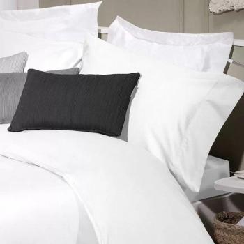 Juego de funda nórdica algodón satén Manterol blanca cama 200cm