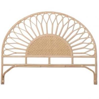 Cabecero Doble de Ratán Natural 160x120 cm para Cama de 135, 150 y 160 cm