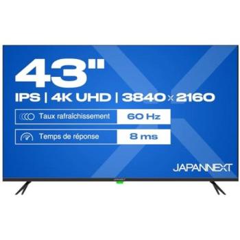 Monitor Japannext 43 UHD 4K IPS 60Hz con 3x HDMI, Altavoces Integrados y HDR