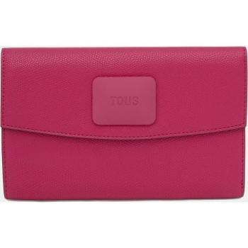 Billetera grande Flap fucsia TOUS Lucia - Elegante accesorio de moda para mujer en color rosa brillante