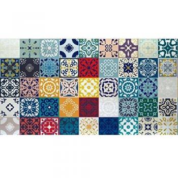 Decowood - Cabecero Estampado para Cama Dormitorio, Hidráulico Vi, Madera de Pino, Multicolor - 200 x 80 cm