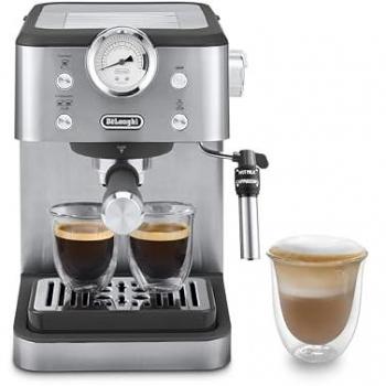 Cafetera Expresso Manual De'Longhi Linea Classic EM450.M - 1350W, 15 Bares, Varilla Vapor, Filtro Doble Pared, Acero Inoxidable