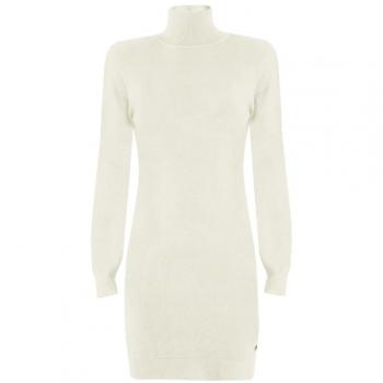 White Ribbed Knit Dress - S