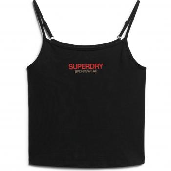 Camiseta entallada sin mangas para mujer Superdry con logotipo Sportswear en color negro