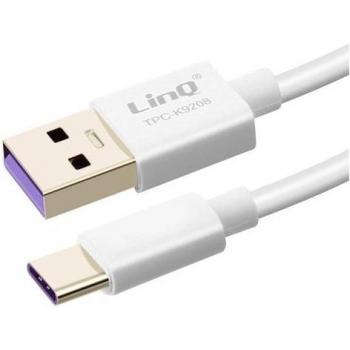 Cable USB tipo C 5A Carga Rápida y Sincronización 1m LinQ Blanco