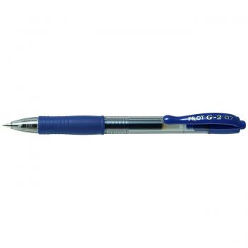 Bolígrafo de gel Pilot G2 0.7 mm, color azul oscuro, con tinta suave y duradera, recargable y diseño ergonómico