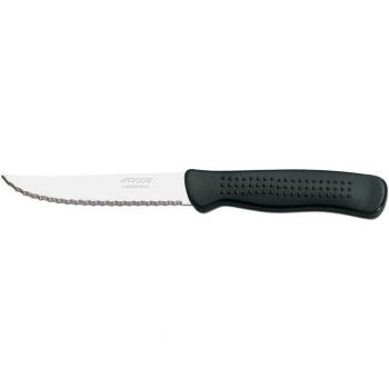 Arcos Cuchillos de Mesa, Cuchillo Chuletero Cuchillo de Mesa, Hoja de Acero Inoxidable Nitrum 110 mm, Mango de Polipropileno, Color Negro