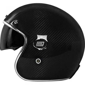 Casco Jet de Moto Full Carbono Brillante Negro Visto
