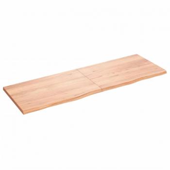 vidaXL Wall Shelf - Light Brown, 180x60x(2-4) cm, Treated Solid Wood Oak