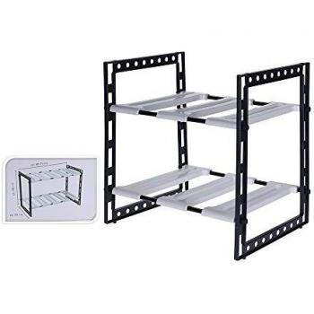 STORAGE SOLUTIONS 90227 Organizador Bajo Fregadero, Negro/Gris, 71 x 30 x 38 Cm