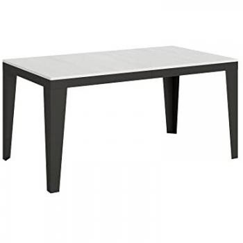 Mesa extensible Flame Evolution 90x160/264 cm Estructura Blanco Fresno Anthracita