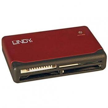 LINDY 42741 0.6 m USB 2.0 Multi-Card Reader Classic Red/Black