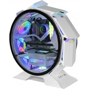 Mars Gaming MCORB Blanca MicroATX Caja de PC Diseño Esférico Extremo Premium Doble Ventana Cristal Templado USB 3.0 Sin Fuente de Alimentación