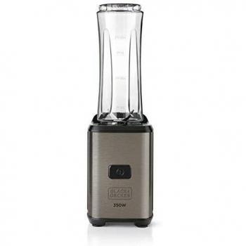 Black+Decker BXJBA350E Batidora de vaso 350 W, 600 milliliters, Acero Inoxidable, Gris