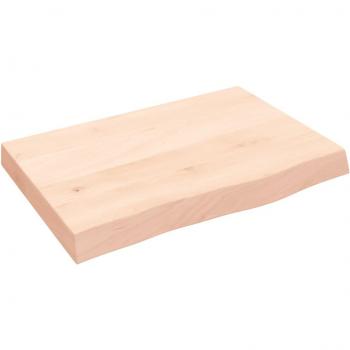 Estante de pared madera maciza roble sin tratar 60x40x(2-6) cm Marrón