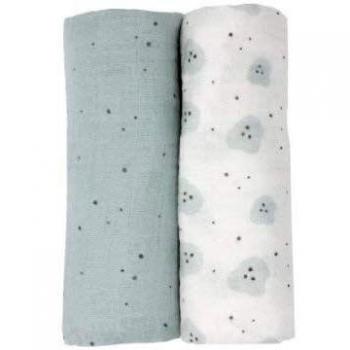 Muselinas para bebés de emma & noah, paquete de 2, 100% algodón orgánico, 80x80 cm, paños de muselina suaves para bebé,ideal como pañales de tela, paños de muletón, mantas de lactancia, doudou