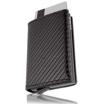 HAFEID porta tarjetas - tarjetero metalico - cartera rfid bloqueo - billetera hombre- tarjetero para tarjetas