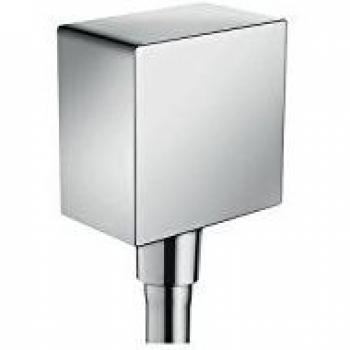 Hansgrohe 26455000 FixFit Toma de Agua Square con válvula Anti-Retorno, Cromo