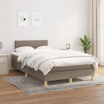 Cama box spring con colchón de tela gris taupe 120x200 cm Torora
